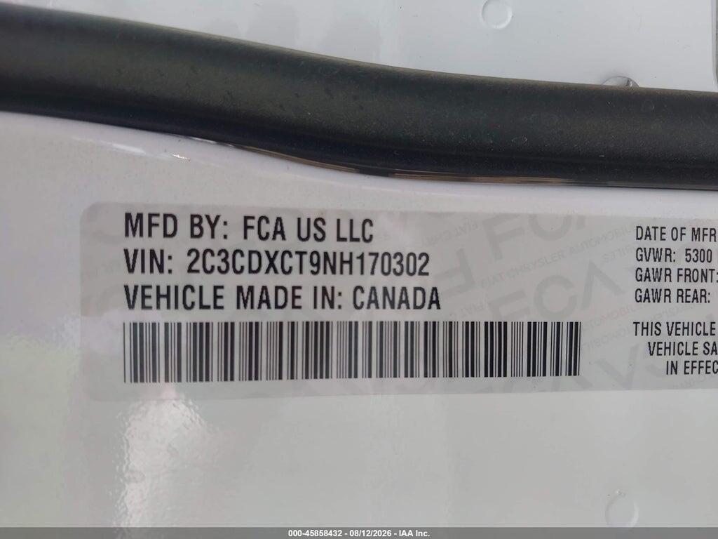 2C3CDXCT9NH170302 2022 DODGE CHARGER photo no. 9