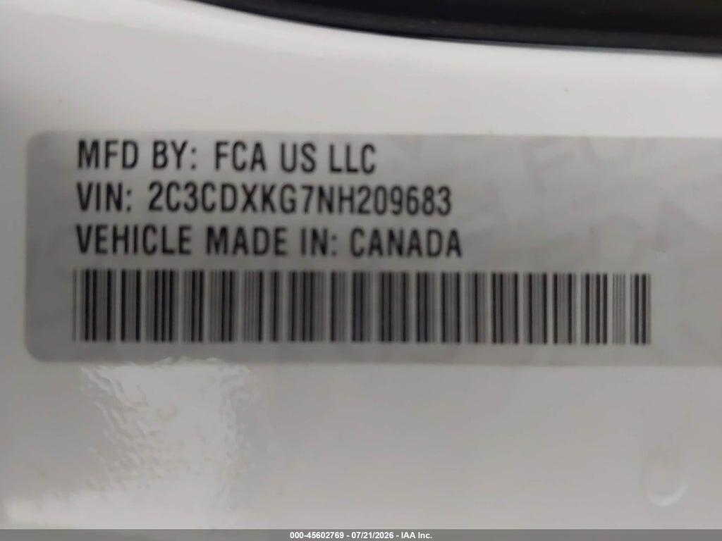 2C3CDXKG7NH209683 2022 DODGE CHARGER photo no. 9