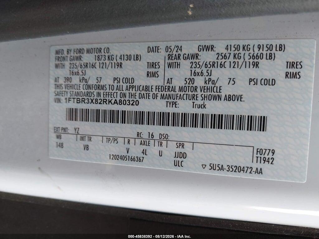 1FTBR3X82RKA80320 2024 FORD TRANSIT-250 CARGO VAN photo no. 9