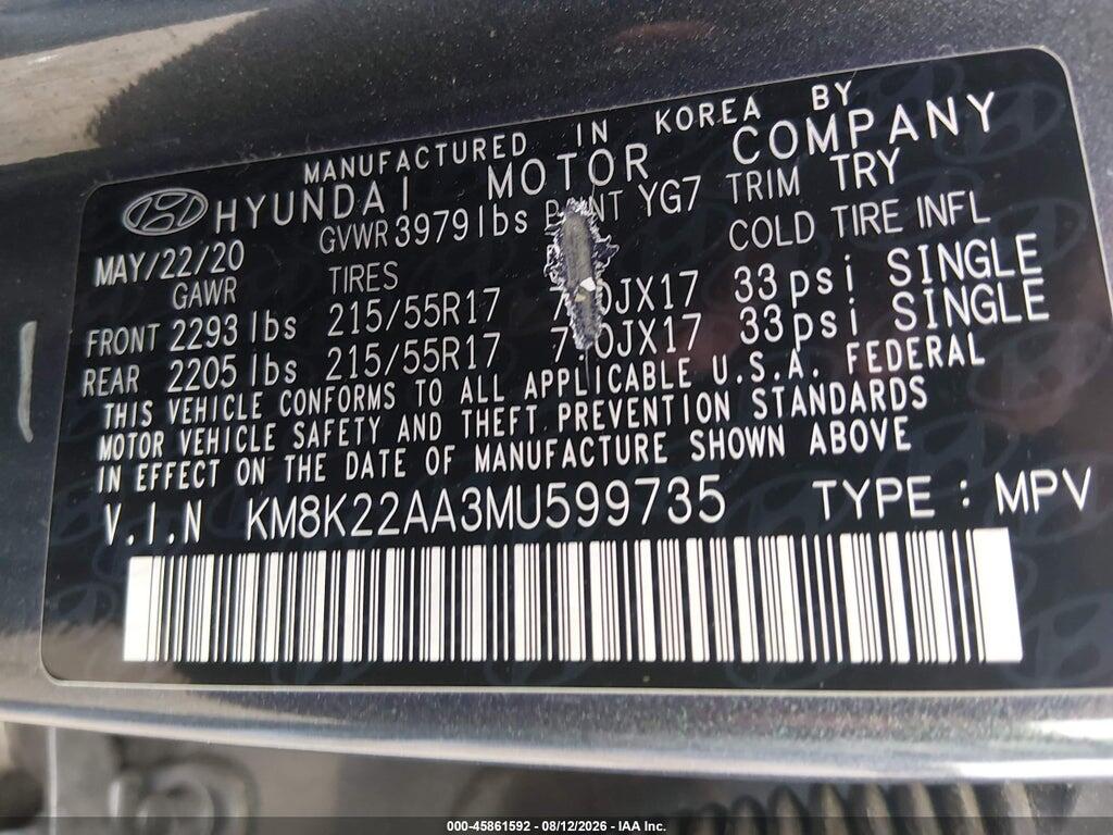 KM8K22AA3MU599735 2021 HYUNDAI KONA photo no. 9