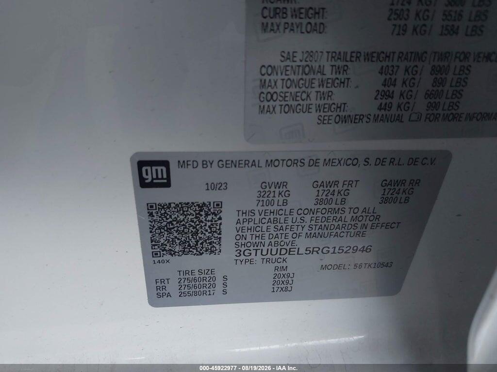 3GTUUDEL5RG152946 2024 GMC SIERRA 1500 photo no. 9