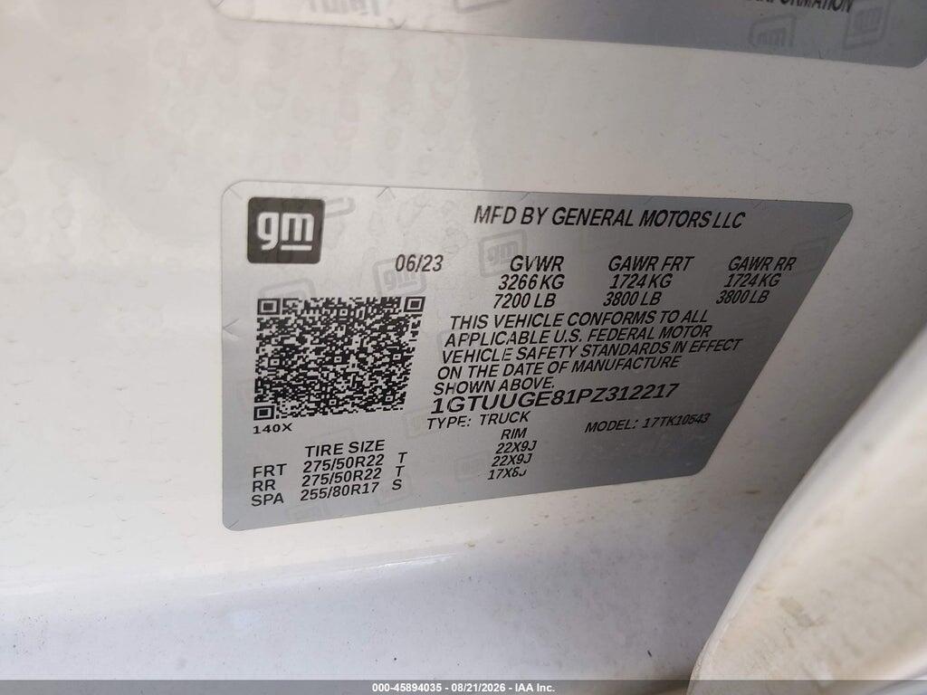 1GTUUGE81PZ312217 2023 GMC SIERRA 1500 photo no. 9