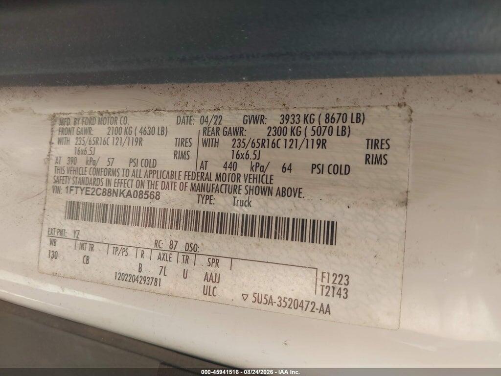 1FTYE2C88NKA08568 2022 FORD TRANSIT-150 photo no. 9
