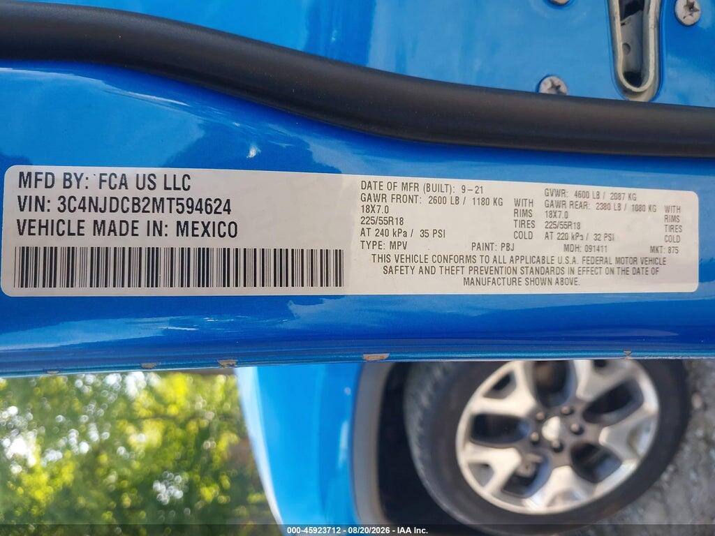 3C4NJDCB2MT594624 2021 JEEP COMPASS photo no. 9