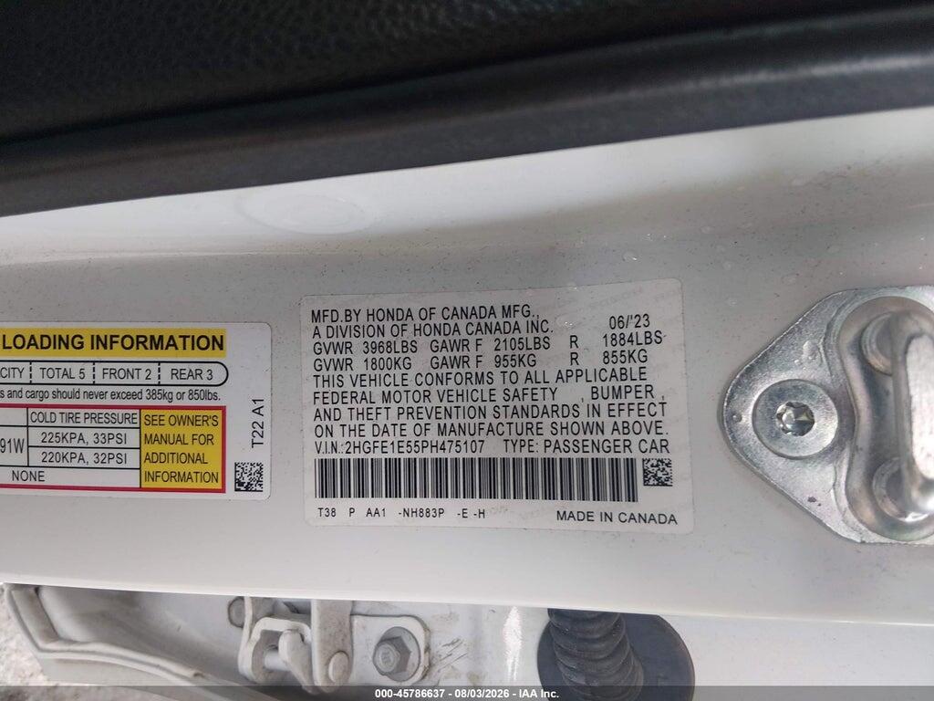 2HGFE1E55PH475107 2023 HONDA CIVIC SI photo no. 9
