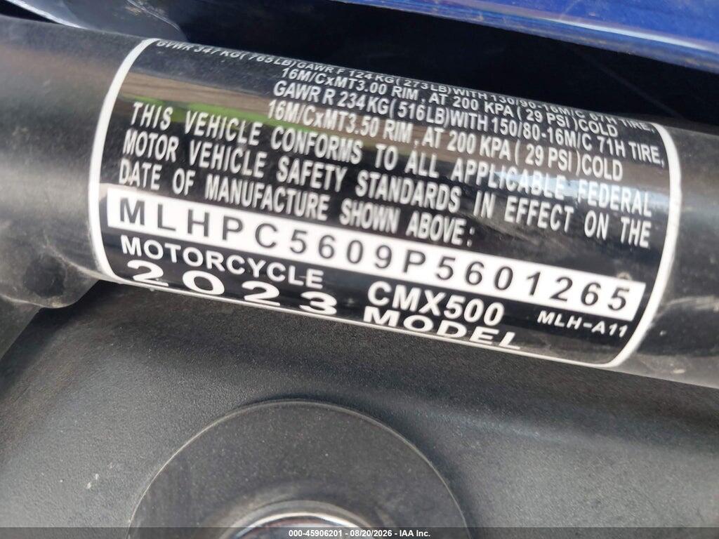 MLHPC5609P5601265 2023 HONDA CMX500 photo no. 10