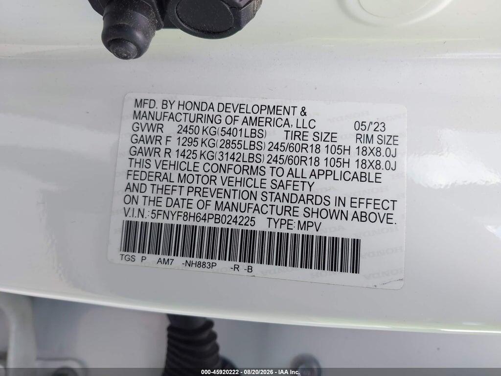 5FNYF8H64PB024225 2023 HONDA PASSPORT photo no. 9