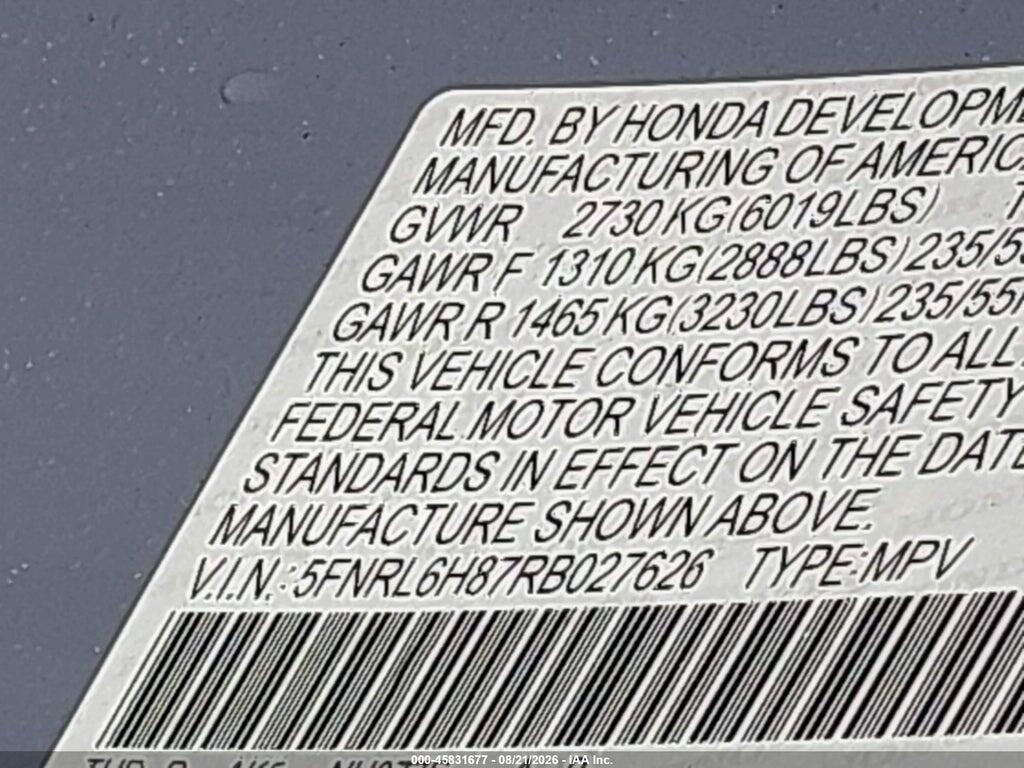 5FNRL6H87RB027626 2024 HONDA ODYSSEY photo no. 9