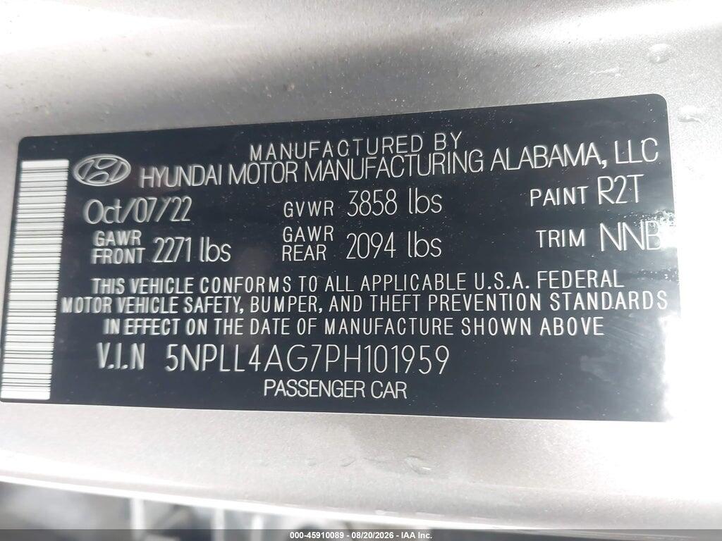 5NPLL4AG7PH101959 2023 HYUNDAI ELANTRA photo no. 9