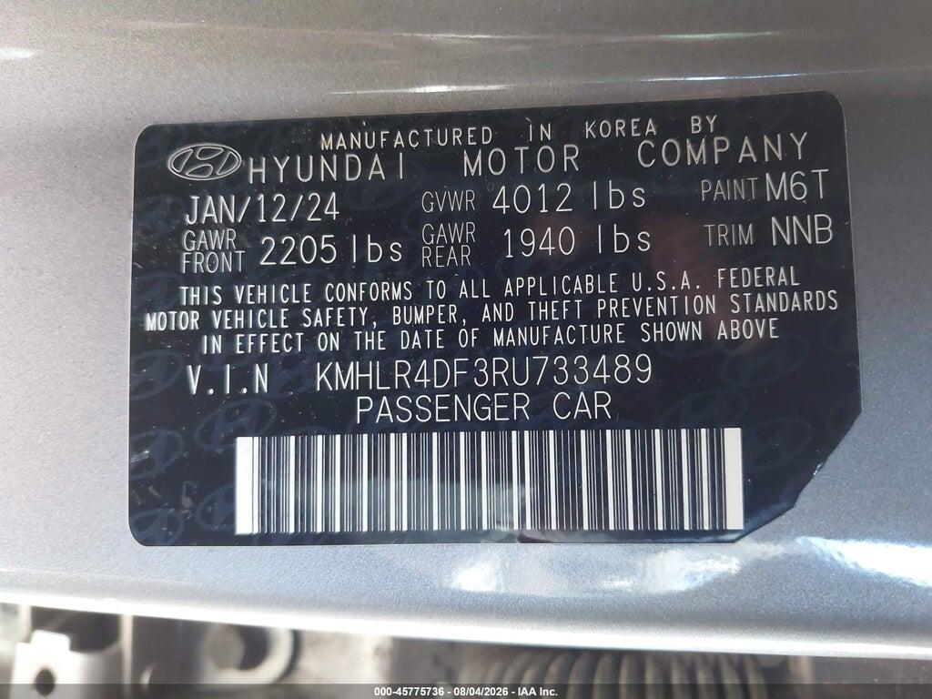 KMHLR4DF3RU733489 2024 HYUNDAI ELANTRA photo no. 9