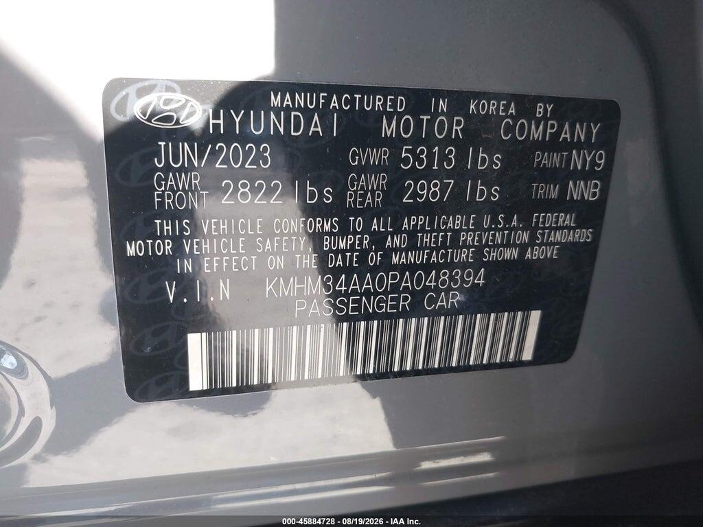 KMHM34AA0PA048394 2023 HYUNDAI IONIQ 6 photo no. 9