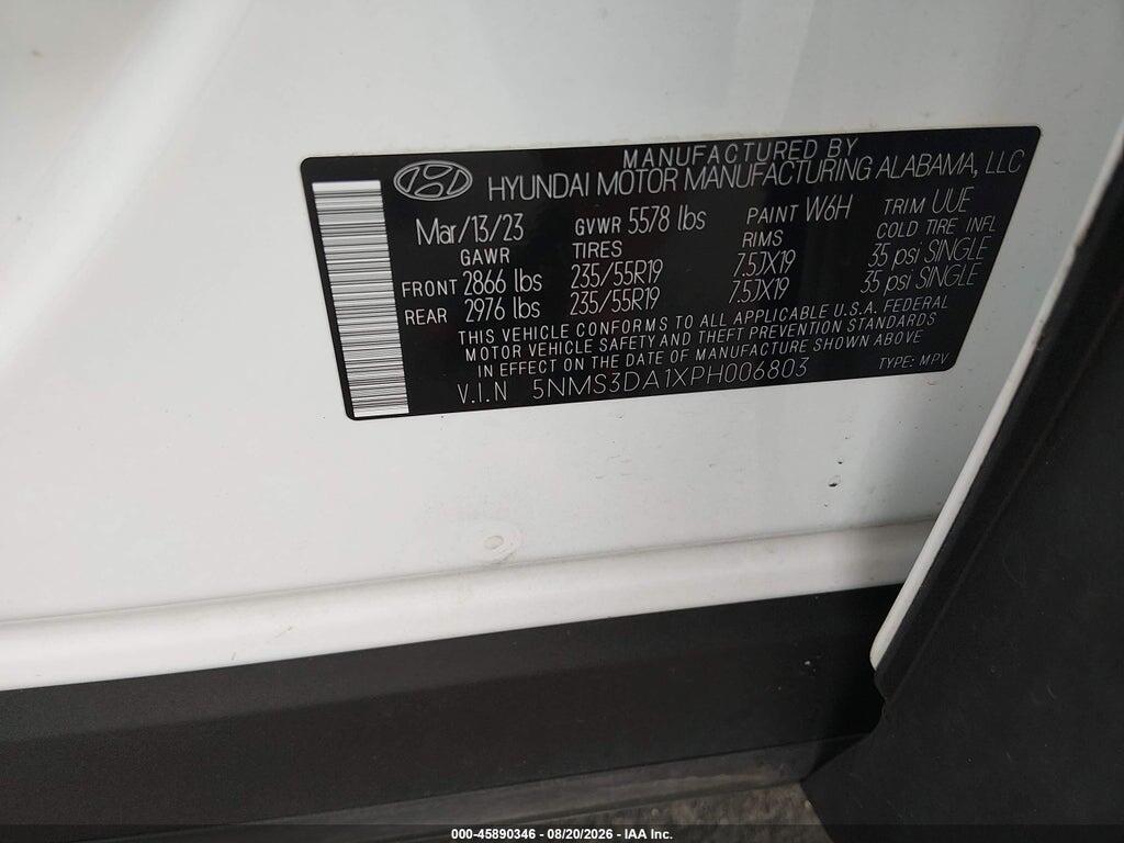 5NMS3DA1XPH006803 2023 HYUNDAI SANTA FE HYBRID photo no. 9