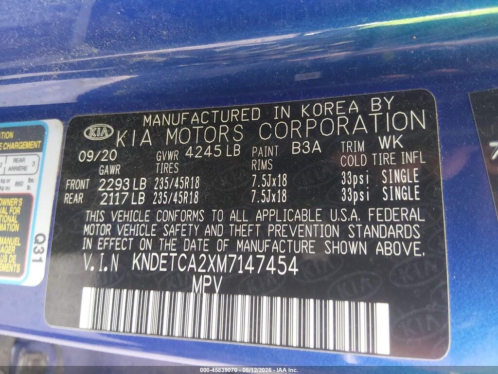 KNDETCA2XM7147454 2021 KIA SELTOS photo no. 9