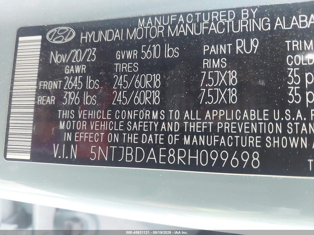 5NTJBDAE8RH099698 2024 HYUNDAI SANTA CRUZ photo no. 9