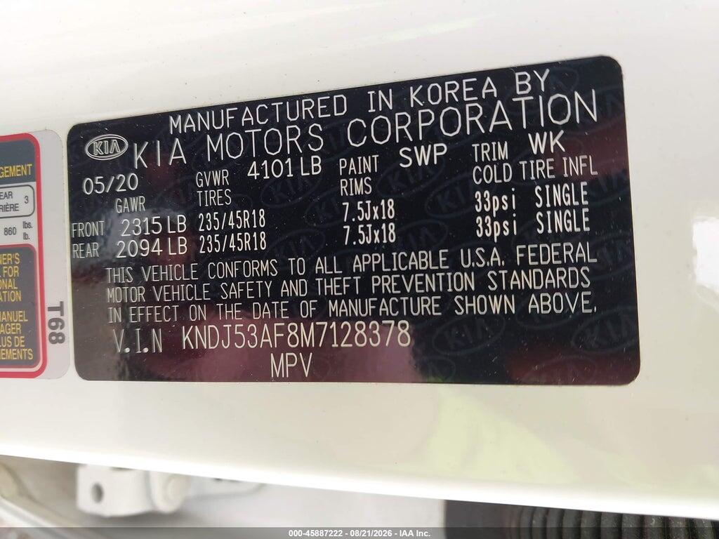 KNDJ53AF8M7128378 2021 KIA SOUL photo no. 9