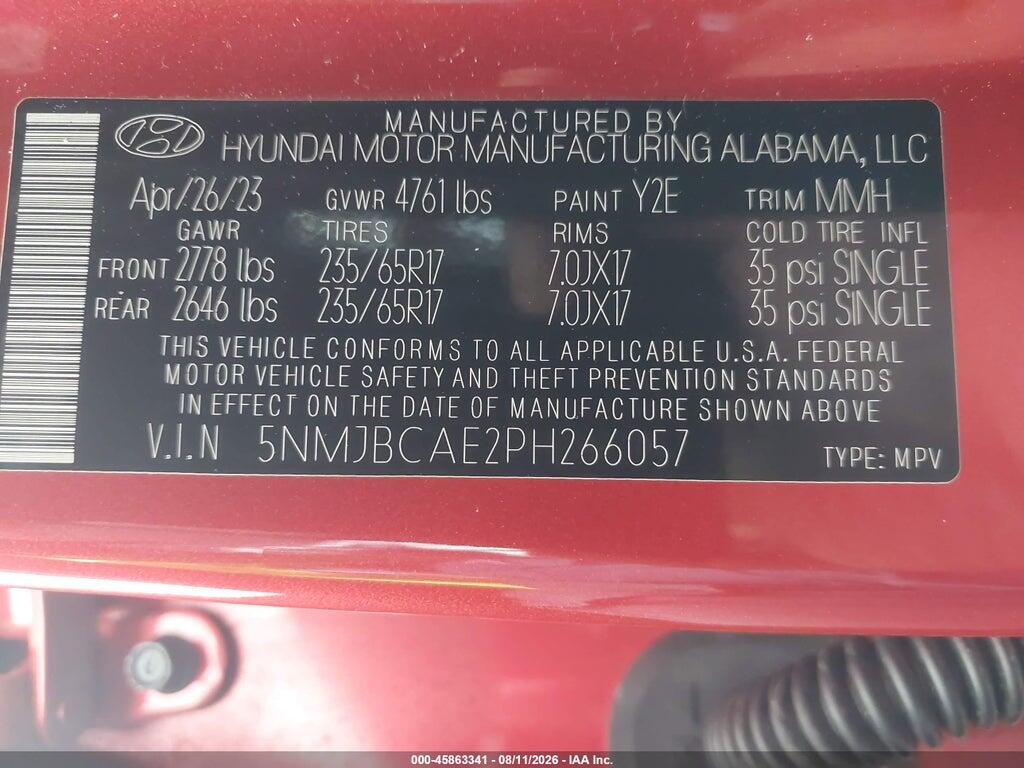 5NMJBCAE2PH266057 2023 HYUNDAI TUCSON photo no. 9