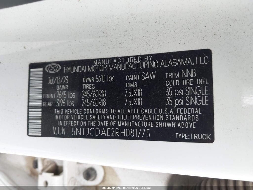 5NTJCDAE2RH081775 2024 HYUNDAI SANTA CRUZ photo no. 9