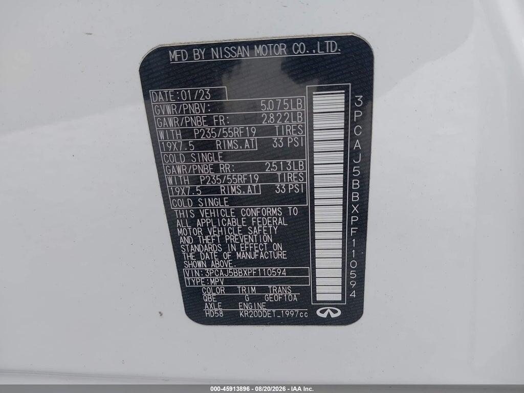 3PCAJ5BBXPF110594 2023 INFINITI QX50 photo no. 9