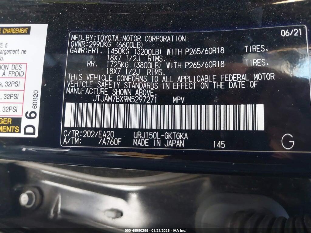 JTJAM7BX9M5297271 2021 LEXUS GX 460 photo no. 9