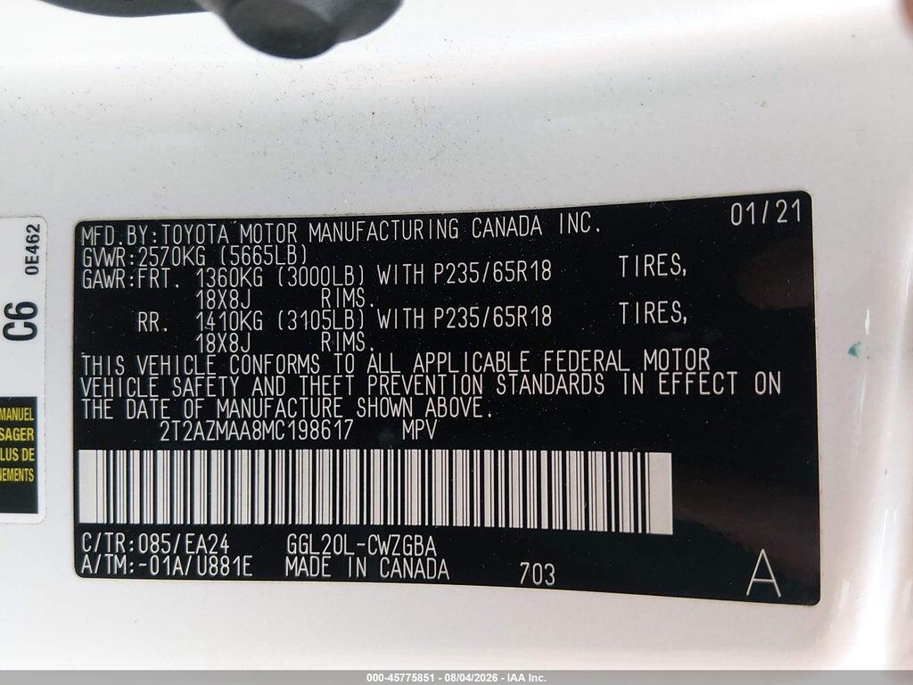 2T2AZMAA8MC198617 2021 LEXUS RX 350 photo no. 9
