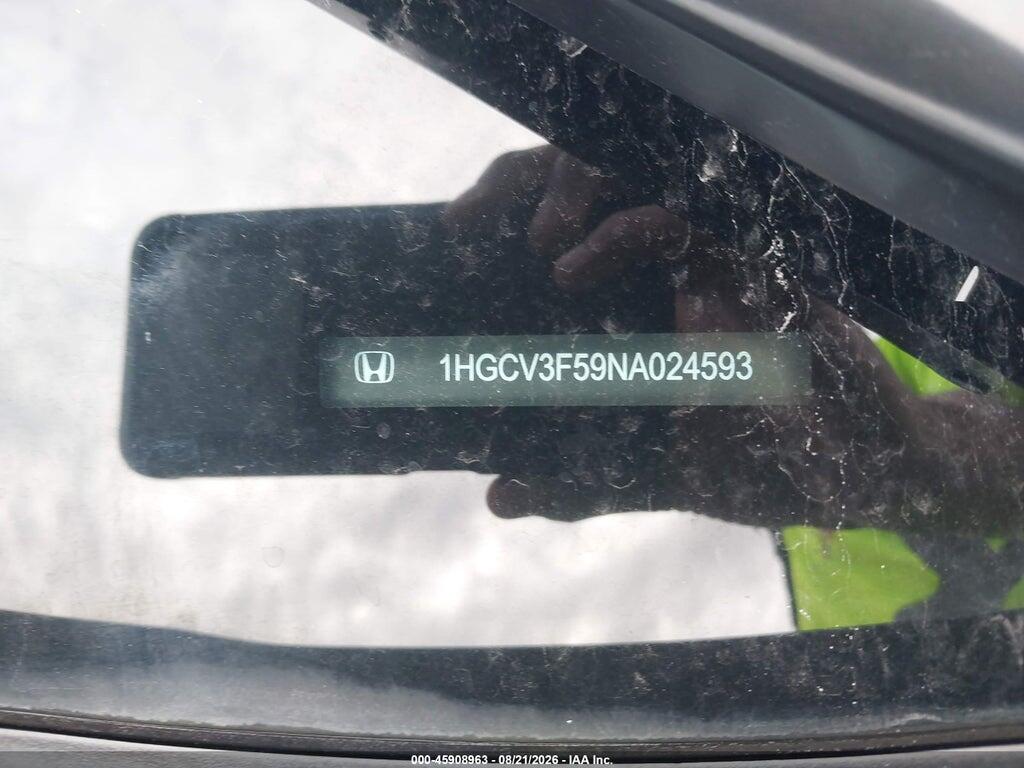 1HGCV3F59NA024593 2022 HONDA ACCORD HYBRID photo no. 9