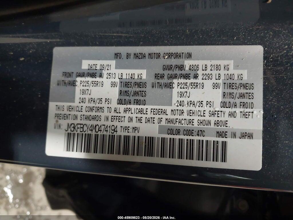 JM3KFBCY4M0474194 2021 MAZDA CX-5 photo no. 9