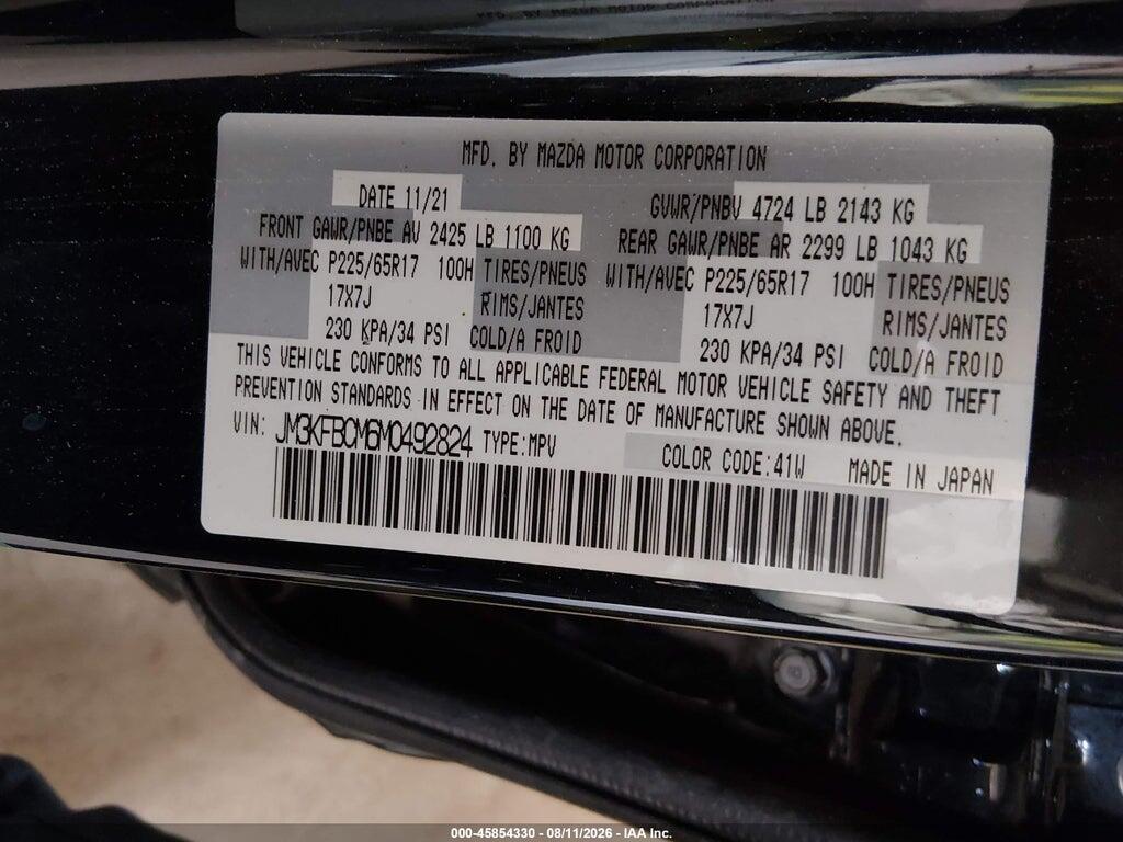 JM3KFBCM6M0492824 2021 MAZDA CX-5 photo no. 9