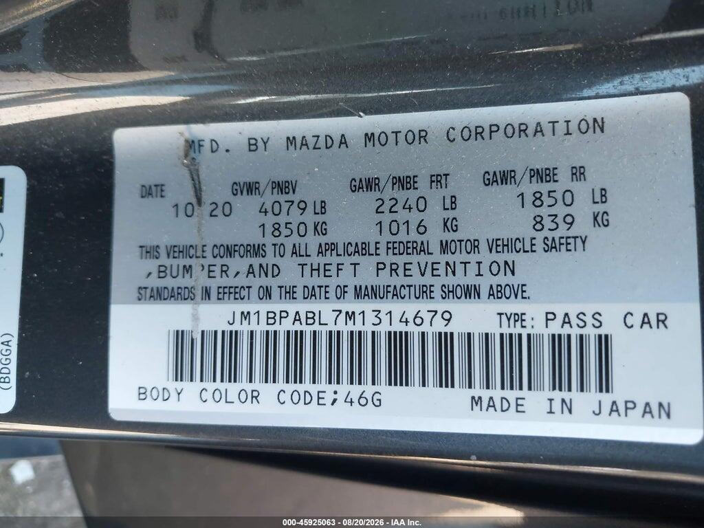 JM1BPABL7M1314679 2021 MAZDA MAZDA3 photo no. 9