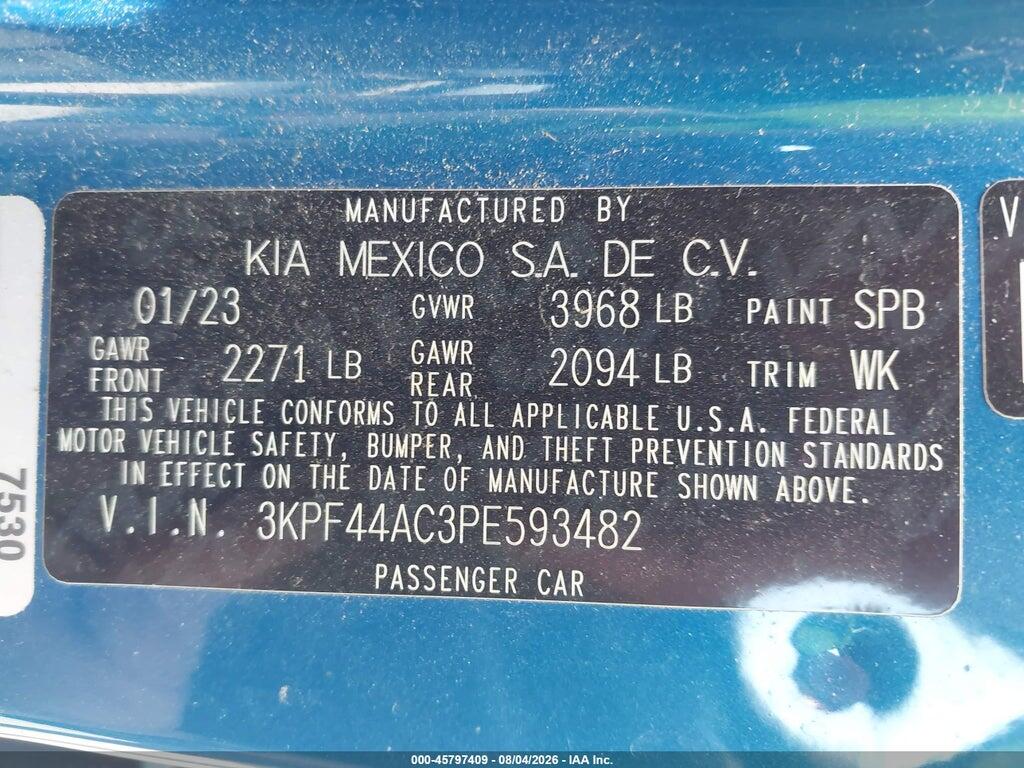 3KPF44AC3PE593482 2023 KIA FORTE photo no. 9