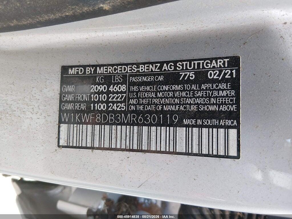 W1KWF8DB3MR630119 2021 MERCEDES-BENZ C 300 photo no. 9