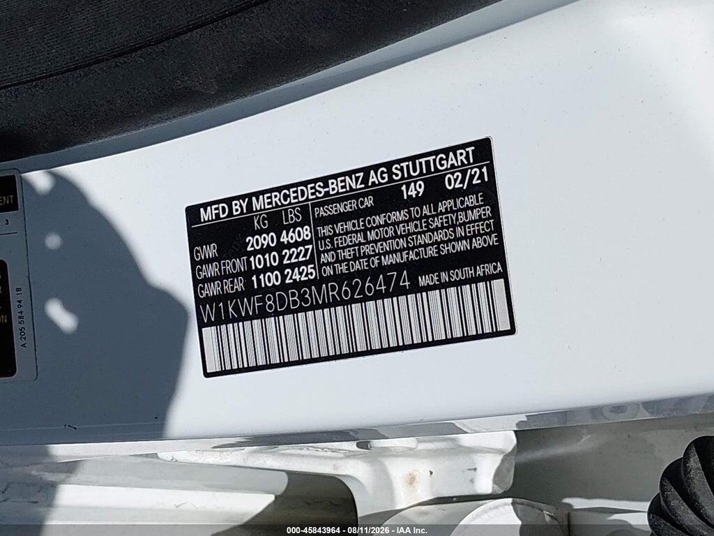 W1KWF8DB3MR626474 2021 MERCEDES-BENZ C 300 photo no. 9