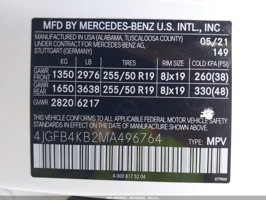 4JGFB4KB2MA496764 2021 MERCEDES-BENZ GLE 350 photo no. 9