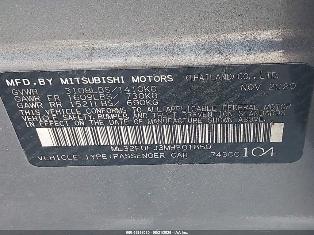 ML32FUFJ3MHF01850 2021 MITSUBISHI MIRAGE G4 photo no. 9