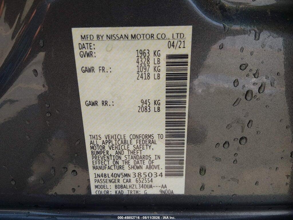 1N4BL4DV5MN385034 2021 NISSAN ALTIMA photo no. 9
