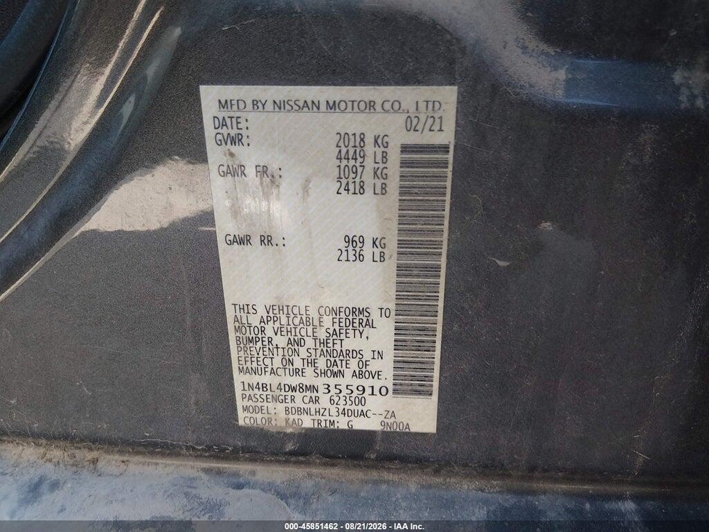 1N4BL4DW8MN355910 2021 NISSAN ALTIMA photo no. 9