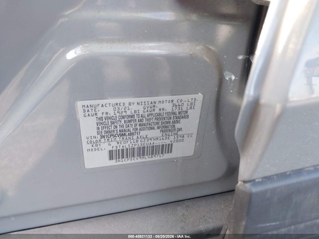 3N1CP5CV9ML489717 2021 NISSAN KICKS photo no. 9