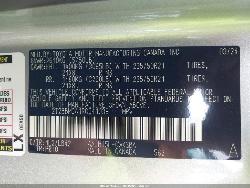 2T2BBMCA1RC041038 2024 LEXUS RX 350H photo no. 9
