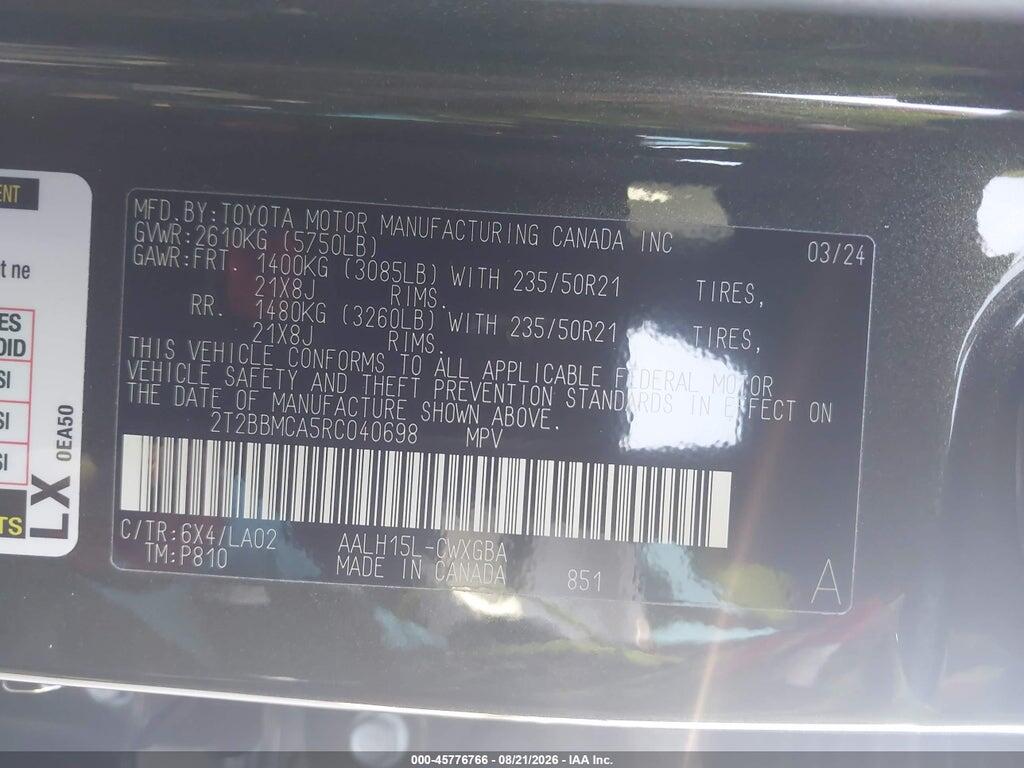 2T2BBMCA5RC040698 2024 LEXUS RX 350H photo no. 9