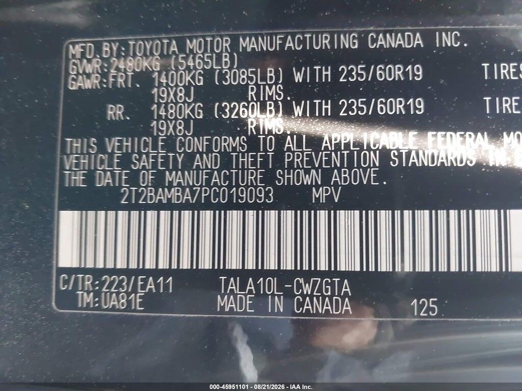 2T2BAMBA7PC019093 2023 LEXUS RX 350 photo no. 9