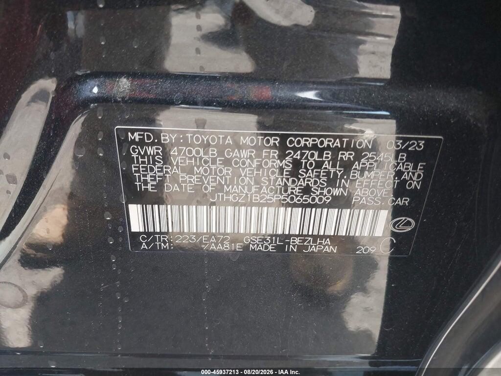 JTHGZ1B25P5065009 2023 LEXUS IS 350 photo no. 9