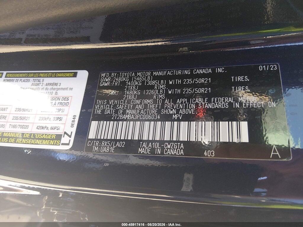 2T2BAMBA3PC006034 2023 LEXUS RX 350 photo no. 9