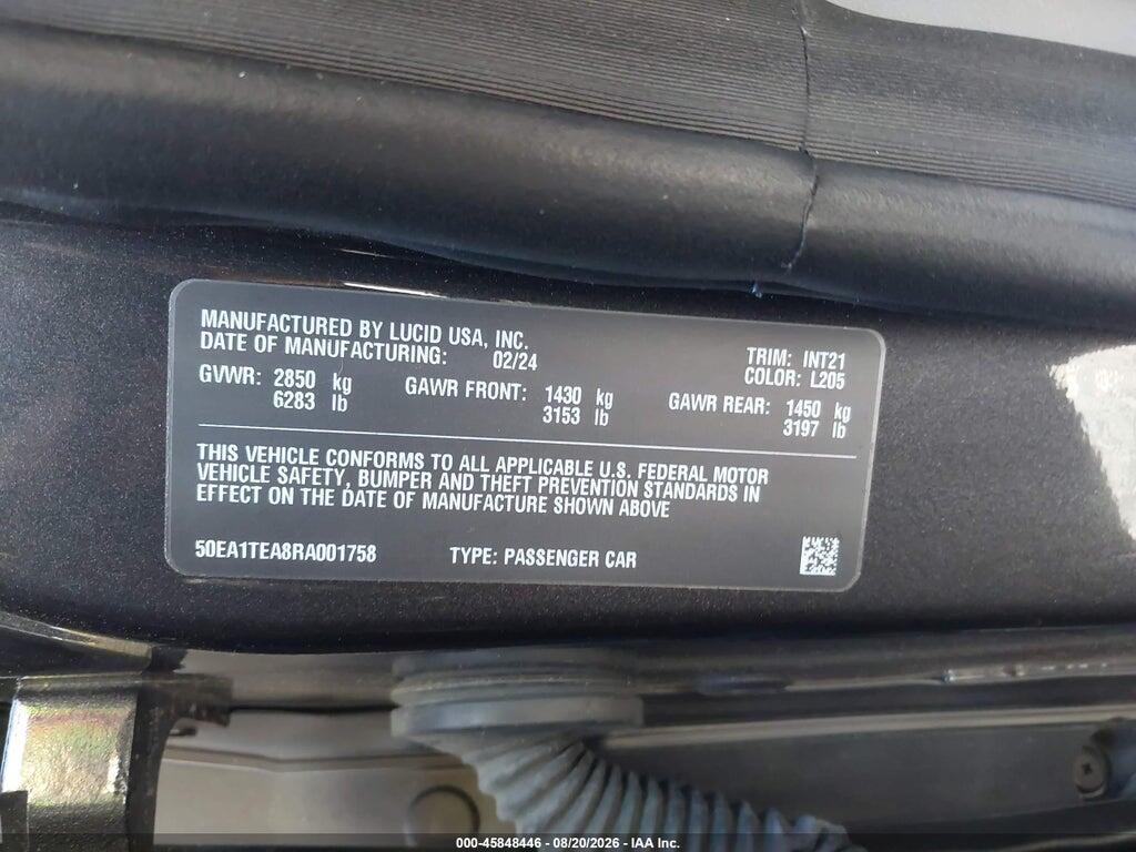 50EA1TEA8RA001758 2024 LUCID AIR photo no. 9