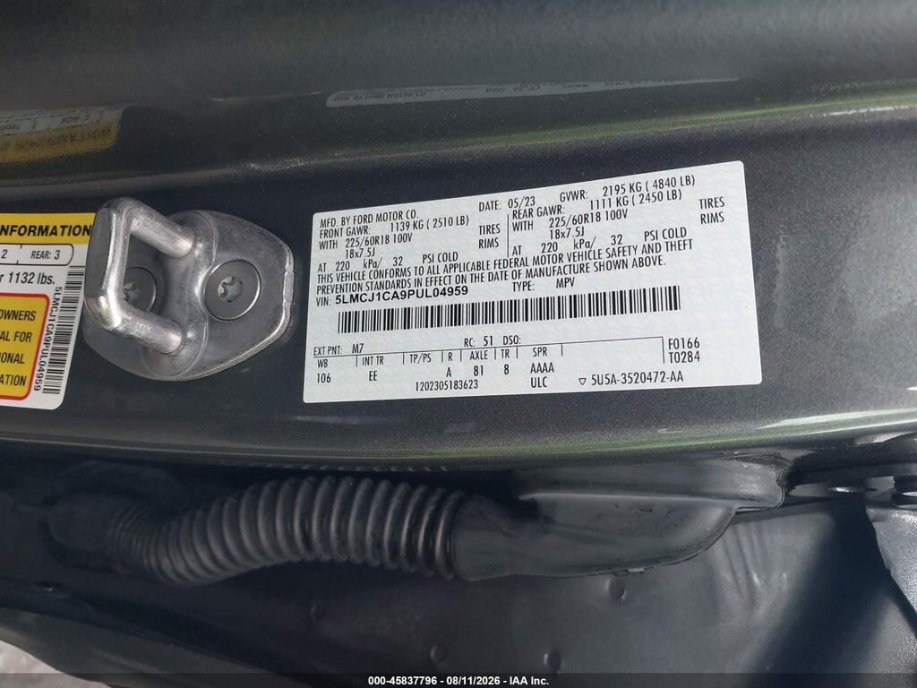 5LMCJ1CA9PUL04959 2023 LINCOLN CORSAIR photo no. 9