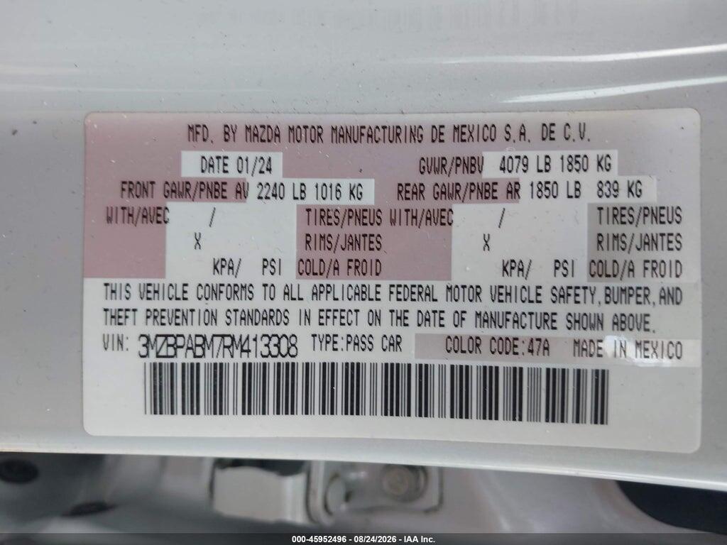 3MZBPABM7RM413308 2024 MAZDA MAZDA3 photo no. 9
