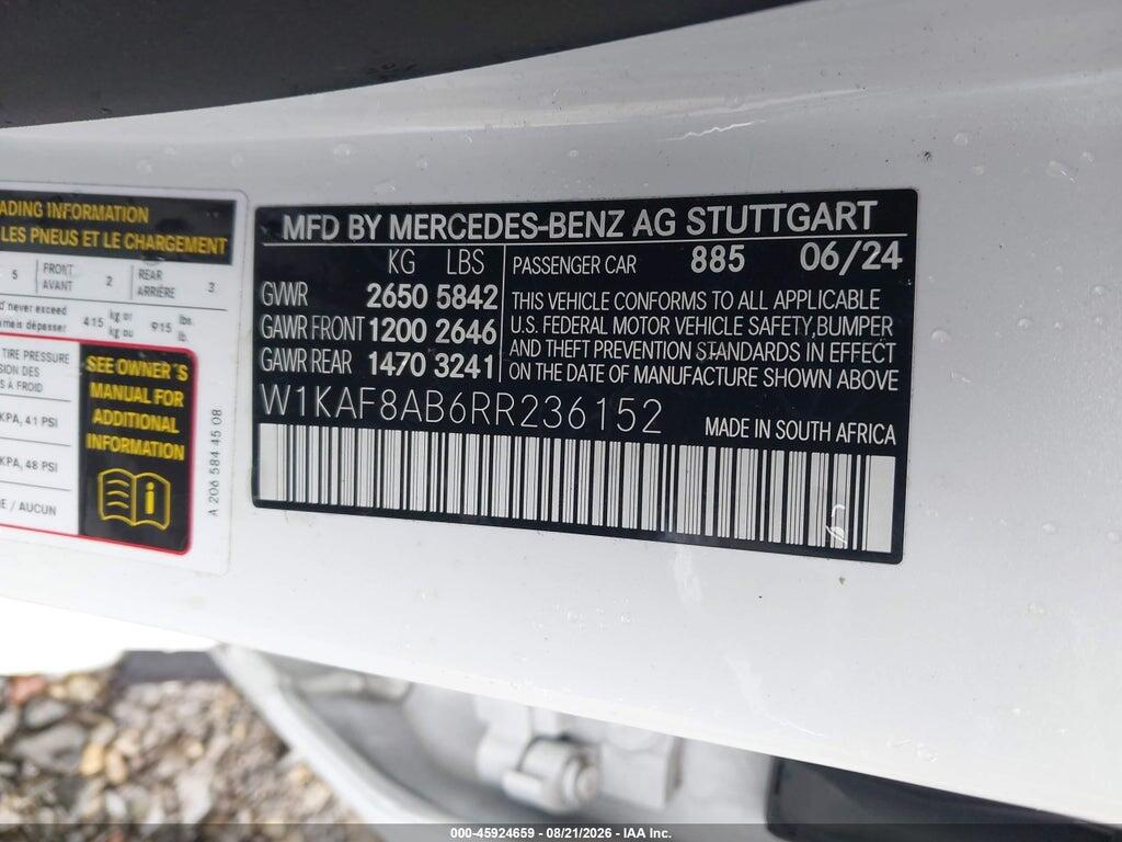 W1KAF8AB6RR236152 2024 MERCEDES-BENZ AMG C 63 photo no. 9