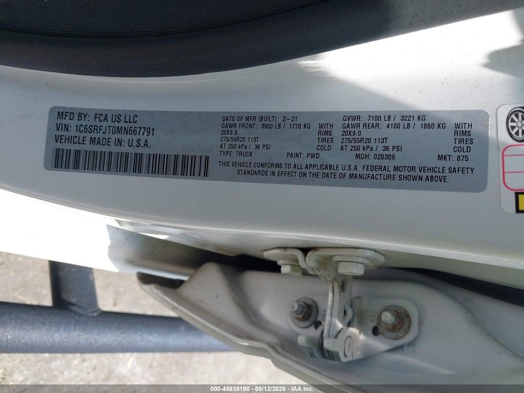 1C6SRFJT0MN667791 2021 RAM 1500 photo no. 9