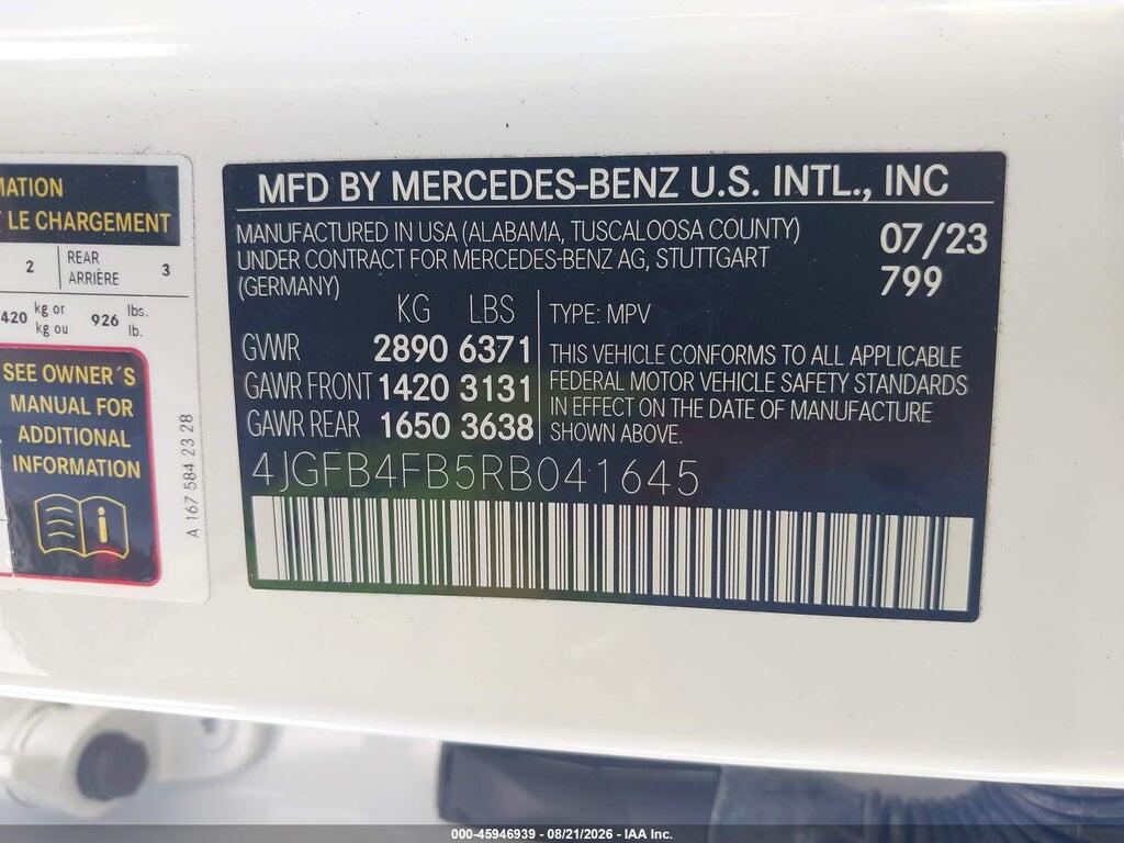 4JGFB4FB5RB041645 2024 MERCEDES-BENZ GLE 350 photo no. 9