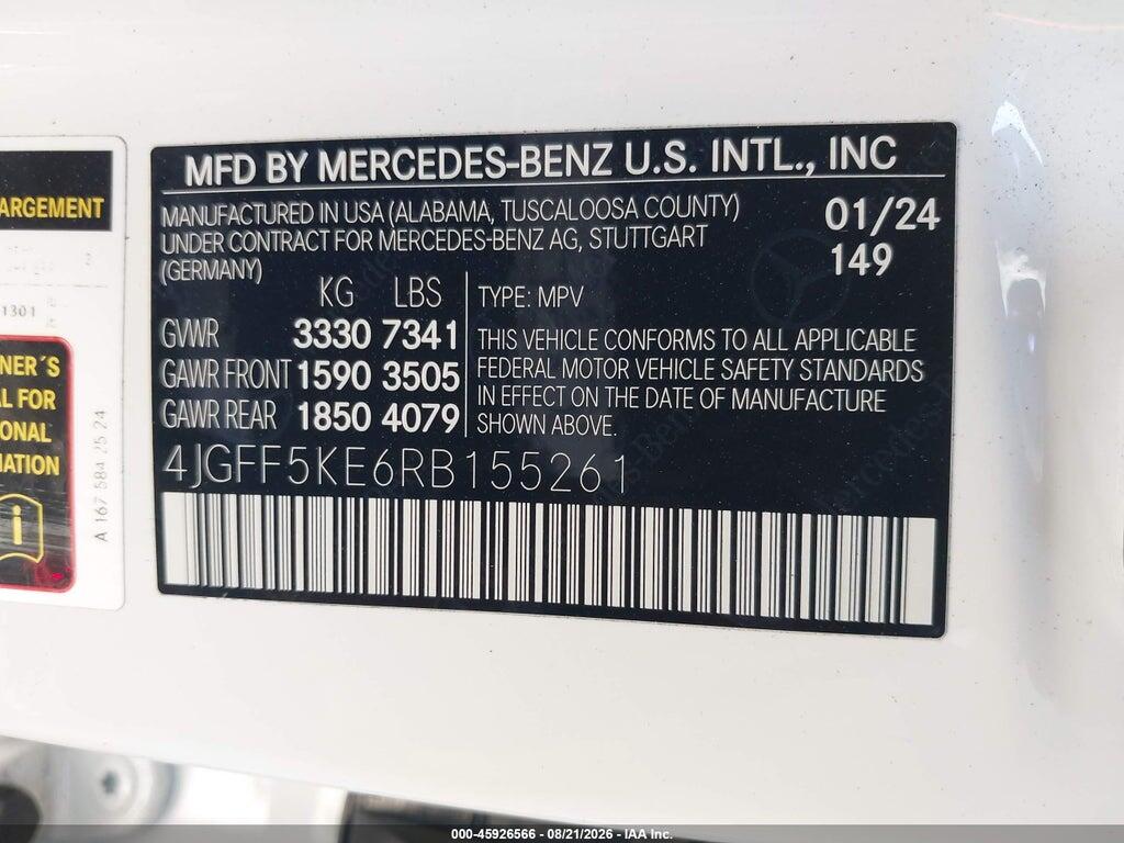 4JGFF5KE6RB155261 2024 MERCEDES-BENZ GLS 450 photo no. 9