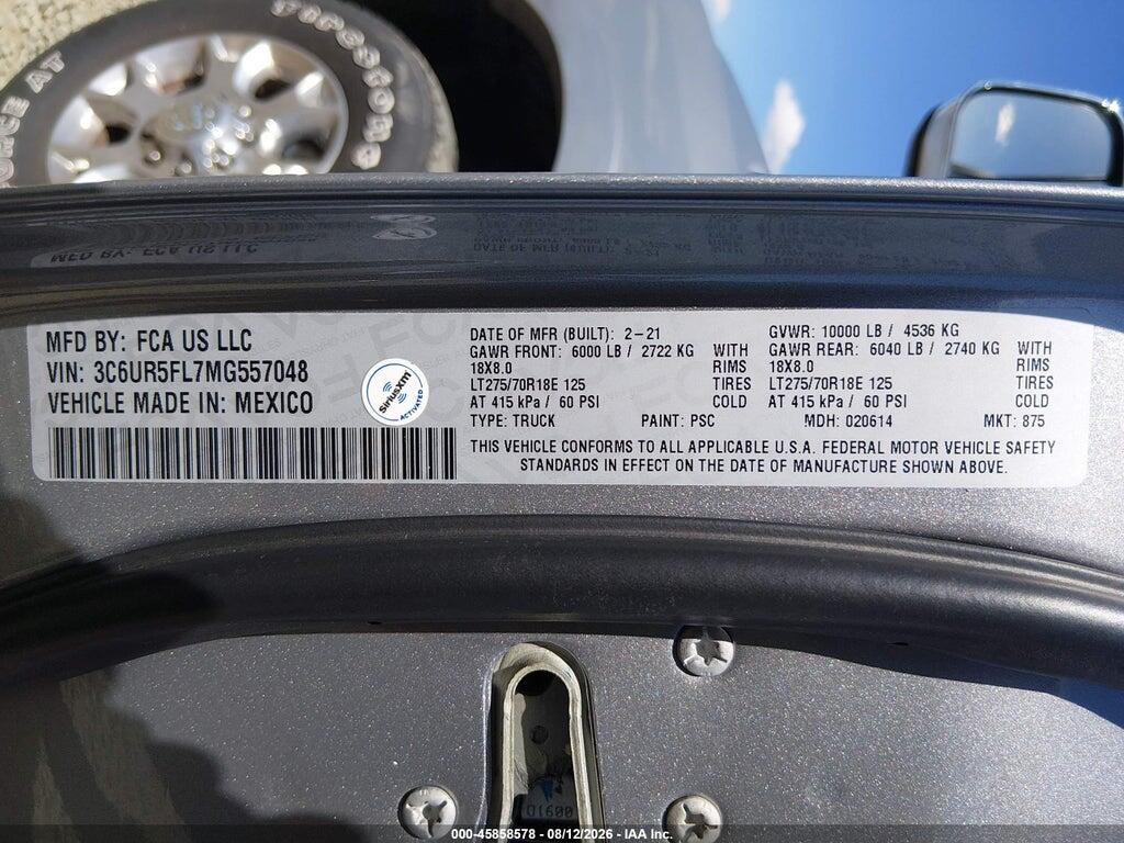 3C6UR5FL7MG557048 2021 RAM 2500 photo no. 9
