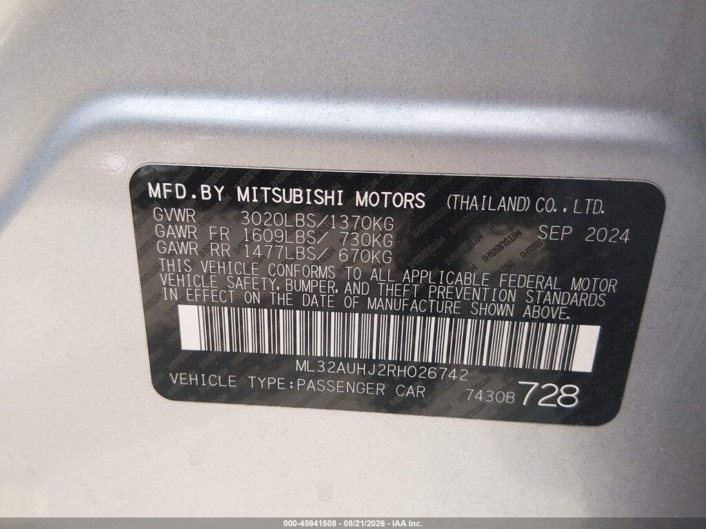 ML32AUHJ2RH026742 2024 MITSUBISHI MIRAGE photo no. 9